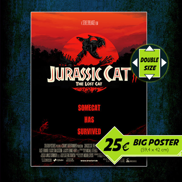 Jurassic Cat 2 - The Lost Cat – DOUBLE SIZE Poster
