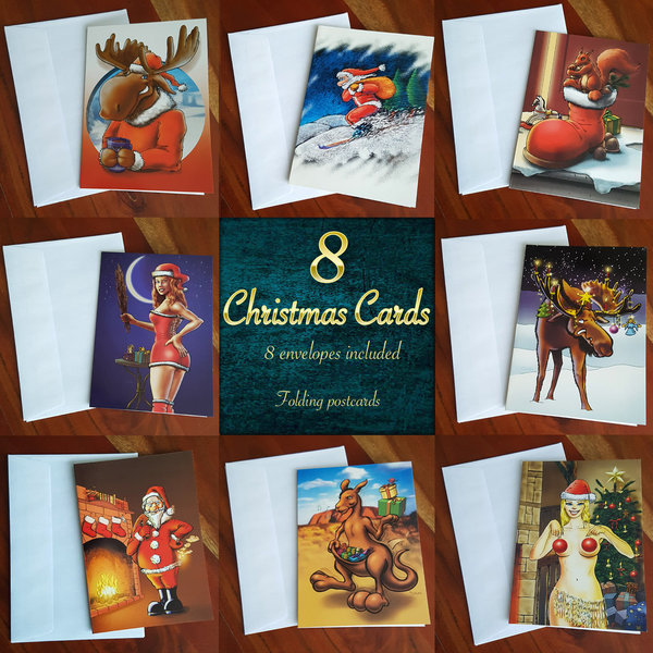 8 Christmas Cards + 8 Envelopes